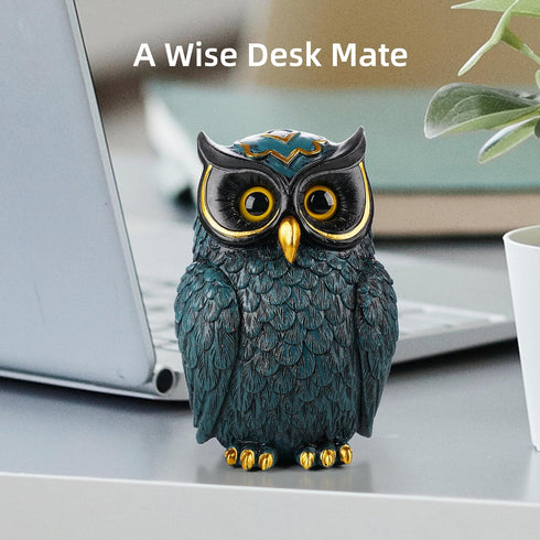 Buildopia Owl Figurine, Resin Animal Sculpture Statue for Home Decor, Bookshelf, Bedroom, Living Room, Office & Table