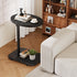 TV Tray Table with Infinite Adjustable Height - C-Shaped Sofa End Side Table for Snack Laptop Desk Small Spaces (Black)