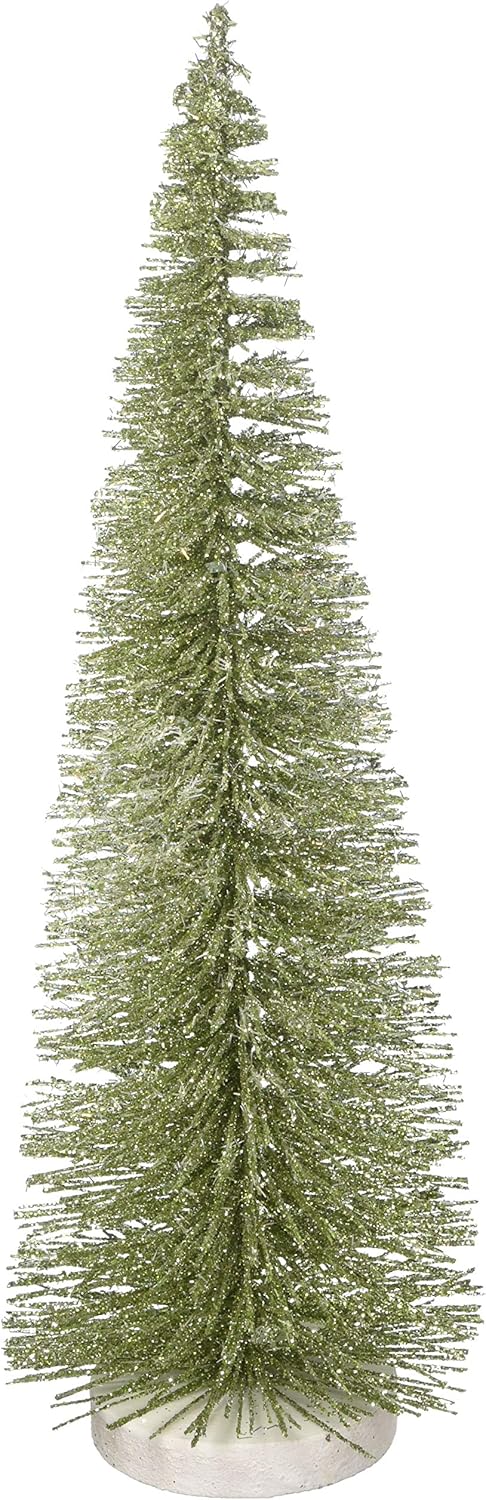 Department 56 Christmas Basics Green Glitter Tree, 13.7"