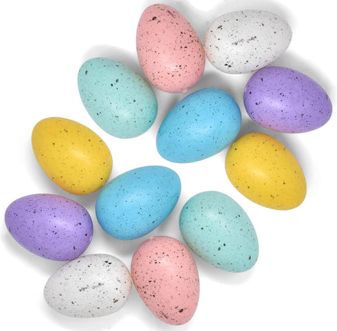 Set (6 Pack) Gift Boutique Pastel Speckled Easter Eggs Decorative Faux Eggs Spring Decor Basket Fillers Farmhouse