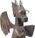 Dragon Reading Book Statue Figurine Sculpture, Wearing Glass Dinosaur Mini Cute Small Creative Ornament for Garden