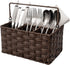 GRANNY SAYS Wicker Utensil Holder Organizer with Handle, Flatware Caddy for Kitchen, Holds Forks, Knives, Spoons,