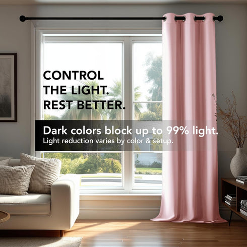 Set 2 42W 84L Inch Grommet Deconovo Blackout Curtains for Bedroom of x Thermal Insulated & Noise Reducing PanelsHome