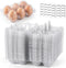 HANSGO 60 PCS 6 Count Plastic Egg Cartons Bulk, with 60PCS Date