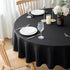 Biscaynebay Textured Fabric Round Tablecloths 60", Black Water Resistant Table Cloth for Dining and Parties