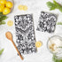 DII Cotton Dish Towel Set, Damask Print, Black, 18x28, 2 Count
