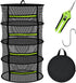 MEKOLIFE Herb Drying Rack Hanging-4 Layer, Plant Drying Rack, Bud Drying Net,Foldable