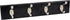 HIGH & MIGHTY 515708 Coat Rack 4 Hook Rail, Easy Tool-Free Dry Wall Installation, Holds up to 30lbs, Black & Silver