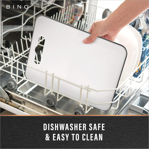 BINO Cutting Board, 2-Piece BPA-Free Plastic Chopping Boards, Large Surface, Dishwasher Safe
