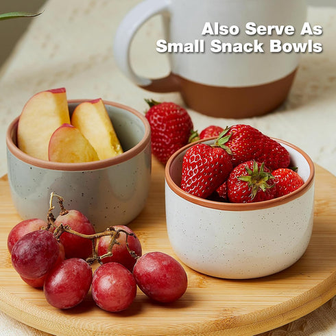 Ramekins Set of 6, 6 oz Oven Safe Porcelain Ramekins, Mini Cheesecake Pans, Dipping Sauce Bowls - Vanilla White
