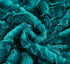 50" 60" DaDa Bedding Lavish Emerald Teal Green Faux Fur Fuzzy Throw Blanket - Mermaid Scales Design White Sherpa
