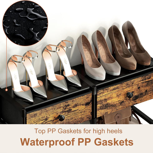 6 2 20-24 Closet Shoe Rack, Tier Shoe Rack Organizer with Large Drawers, Shoe Storage for Pairs, Sturdy Metal Shoe