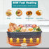Electric Heated Lunch Box for Adults, 80W 1.5L Leak-Proof Stainless Steel Container, 12/24/110V with Fork & Spoon