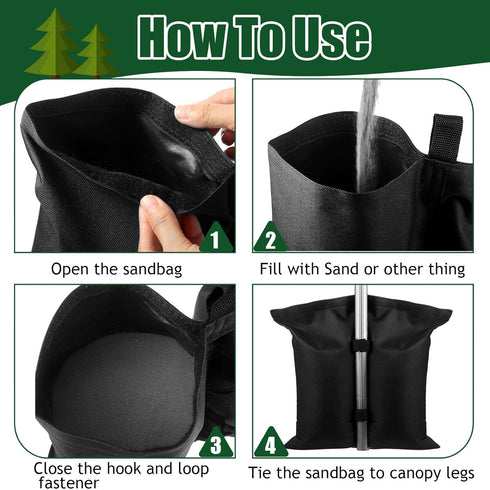 Woanger Extra Large 112 Lbs Canopy Weights, 6 Pcs Heavy Duty Sand Bags for Outdoor Pop up Tent