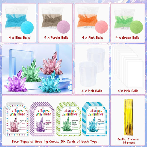 Grenfield 24PCS Kids Science Kit Planting Crystal Bulk, Easter Egg Fillers, Basket Stuffers for Kids Easter Egg