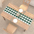 NATUS WEAVER 2 12" 120" Cotton Dark Green & White Side Buffalo Check Farmhouse Table Runner for Family Dinners