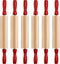 Mini Rolling Pin 7.5 Inch (6 Pack) Kids Rolling Pin Set for Play Dough, Wooden Baking Pins with Handles