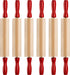 Mini Rolling Pin 7.5 Inch (6 Pack) Kids Rolling Pin Set for Play Dough, Wooden Baking Pins with Handles