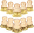 12 Pcs Bamboo Dish Brush, Wooden Scrubber Sisal Bristle Kitchen Wood Brushes