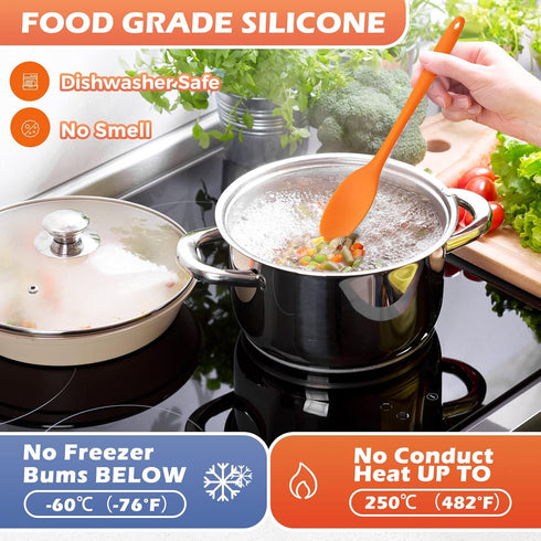 Rtteri 20 Pieces Mixing Spoons, Silicone Nonstick Cooking Spoons, High Heat Resistant for Baking and Stirring