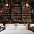 Spenlife 44"x60" Retro Bookshelf Tapestry Wall Decorative Tapestry Bookshelf Tapestries Wall Hanging for Bedroom Living
