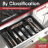 AUJEN Silverware Organizer - Expandable Kitchen Drawer Organizer, Adjustable Utensil Organizer, Cutlery Drawer Organizer for Forks, Knives, Multipurpose Kitchen Organizers and Storage Solution, Black by AUJEN