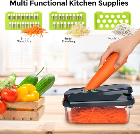 Yusshn Chopper,12-in-1 7 Vegetable Multifunctional Food Chopper,Professional Onion Chopper with Blades,Vegetable Cutter