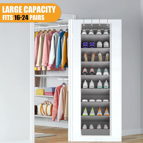 16-24 Closet Storage(1 Pack KYEVIS Over The Door Shoe Organizer Storage Fit Pairs Hanging Shoe Rack Organiser for Door