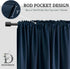 DONREN Navy Blue Blackout Tier Curtain Panels, Thermal Insulated Room Darkening Valance Curtains (30 by 30 Inch, 2