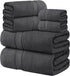 Set 600 6 100% Set Set Oakias Premium Towel GSM Piece Grey - Ring Spun Cotton Highly Absorbent Towels - Super Soft