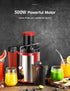 QCen Juicer Machine 500W Centrifugal Extractor, 3” Wide Mouth Feed Chute, Easy to Clean, Stainless Steel, Red