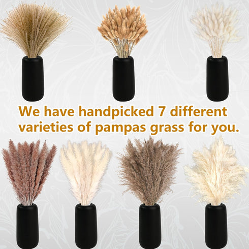CKBT 610 PCS Dried Pampas Grass Decor, Dried Flower Bouquets for Wedding, Home, Centerpiece Table, Modern Home, Western
