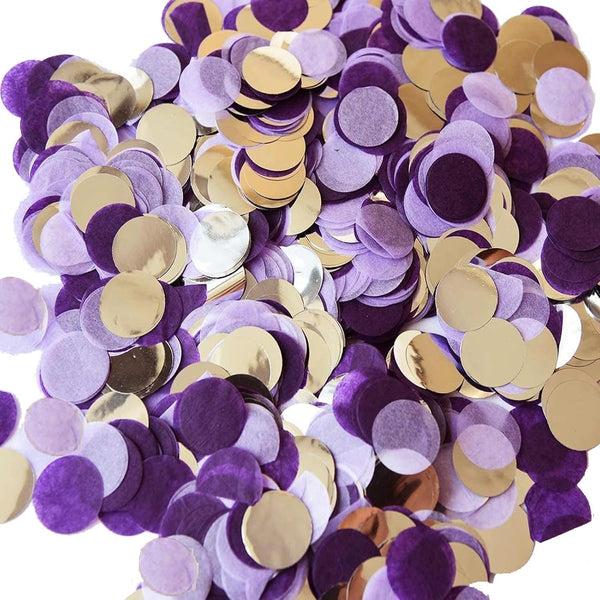 Purple Silver Confetti Birthday Party Decorations Centerpiece Table Decor for Engagement, Baby Shower, Wedding,