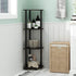 4-Tier Furinno TURN-N-TUBE Corner Shelf, Corner Bookshelf, Display Storage Shelves with Open Shelves, for Organization