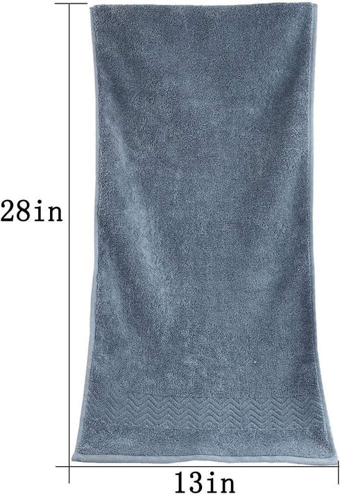 Cleanbear 100% Cotton Hand Towels, Highly Absorbent, Set of 2, Blue-Grey, 13 x 28 Inches