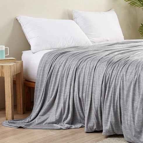 LUXEAR Cooling Blanket for Hot Sleepers, Japanese Q-Max>0.4 Arc-Chill Fiber, Twin Size 59 X 79in - Gray