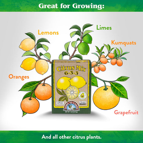6-3-3, 1 lb Down To Earth All Natural Fertilizers Organic Citrus Mix - Plant Food for Lemons, Limes, Oranges