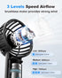 2-Pack Handheld Fan Portable Fan for Travel, 3 Speeds Mini Battery Operated Fan with Base Lanyard, Pink+Black