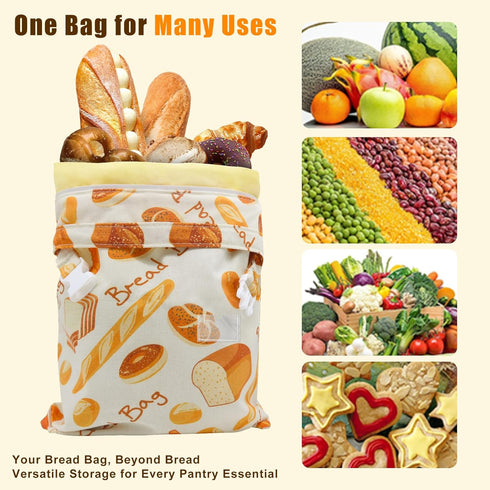 2 Pack Beeswax Bread Bags for Homemade Bread, Sourdough, Reusable Bread Bag XL Eco-Friendly Fresh Food Storage