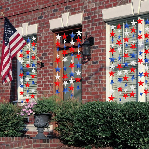 10 Pack 4th of July Decorations - 130Ft/330 Patriotic Star Streamers Banner Garland Hanging Independence Day Decor