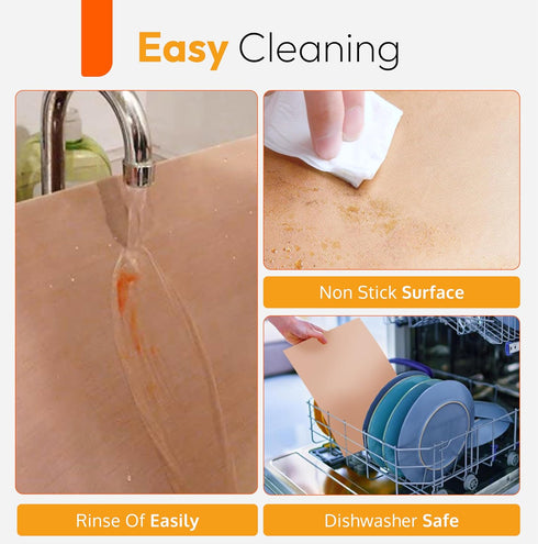 Teflon Sheets for Heat Press and Baking - Large 16" x 20” Reusable PTFE Oven Liners (3-Pack)
