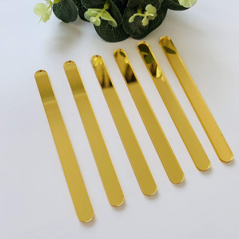 20 Pcs Acrylic Popsicle Sticks for Cakesicle Ice Creamsicle Candy Apple (Mirror Gold)