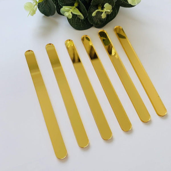 20 Pcs Acrylic Popsicle Sticks for Cakesicle Ice Creamsicle Candy Apple (Mirror Gold)