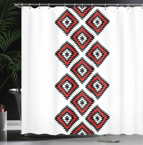 Ambesonne Tribal Shower Curtain, 69" W x 70" L, Native Design American Style Bathroom Decor Set