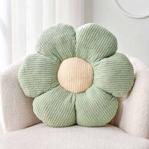 Kcvvcr Flower Throw Pillow, Soft Sage Green 14.9" Shaped Floor Pillow for