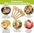 Wooden Cooking Utensil Set, Cute Spatula Set, Funny Bamboo Kitchenware, Unique Mother's Day Gifts for Cooks Hostesses Mom Grandma Wife Weddings House Warming Kitchen Accessories (A001)