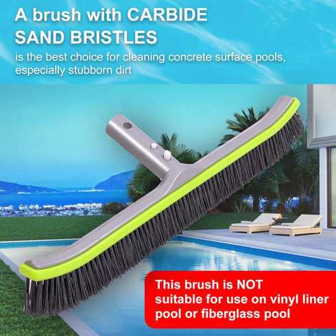 Swimming Pool Brush Head for Cleaning Plaster and Gunite Concrete Surfaces,Heavy Duty Inground Pools Stiff Bristles