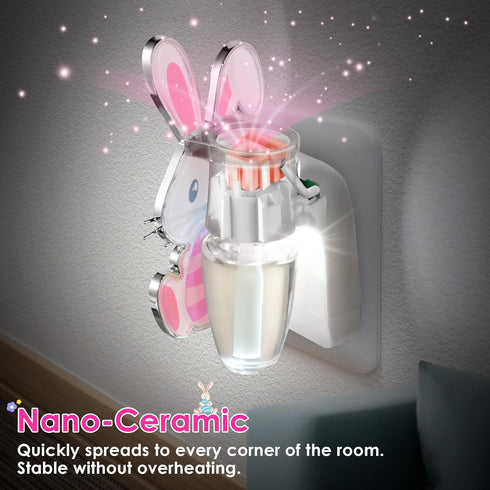 Wall Fragrance Plug in with Night Light, Compatible with Bath & Body Works WallFlower, Pink Easter Bunny