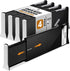 RAPTUROUS 4 Pack Deep Drawer Dividers, Adjustable Organizer for Clothing, Dresser, Kitchen, Black
