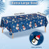 Irenare Snowman Christmas Party Tablecloth, Plastic Snowflakes Table Cover for Holiday Decor, 54 x 108 Inch (Blue)